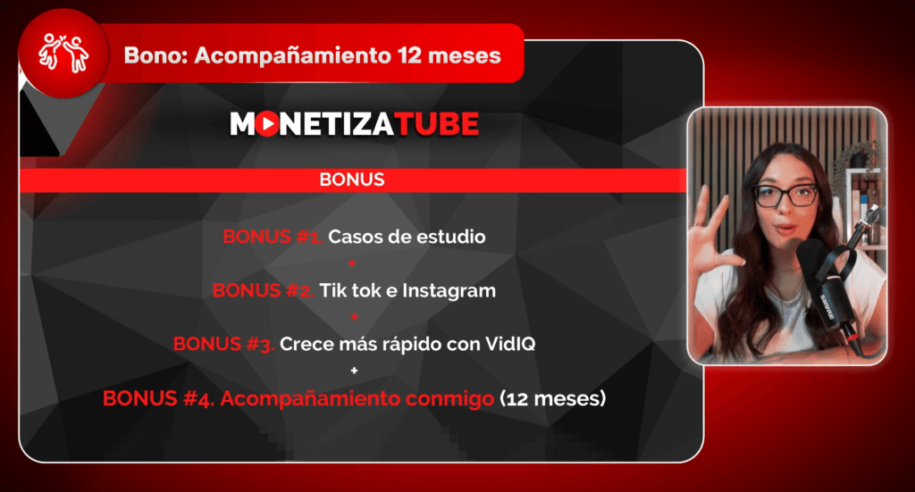 Bonus de la formacion Monetizatube