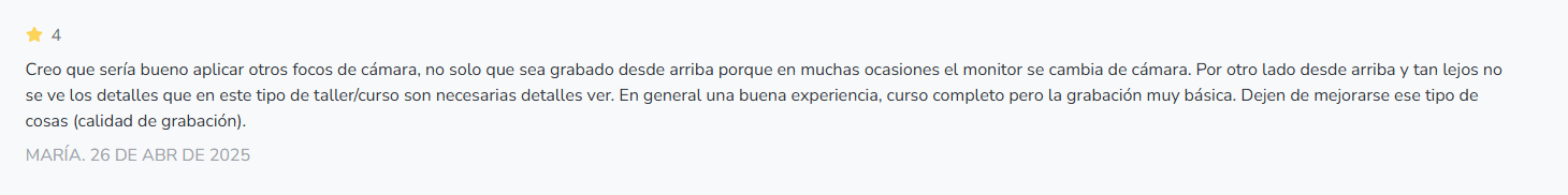 Testimonios del curso Diseña y Crea con Resina