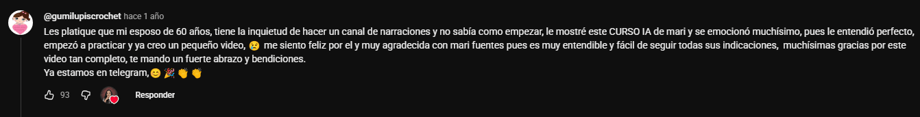 Comentario de Youtube