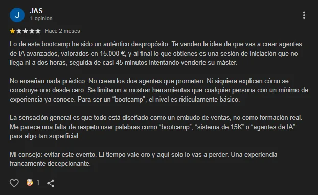 Reseña en Google