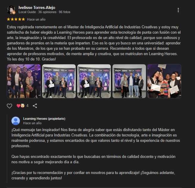 Reseña en Google