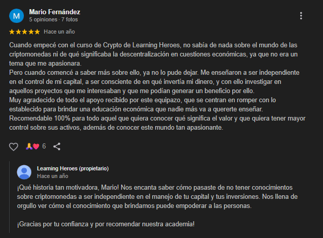 Reseña en Google