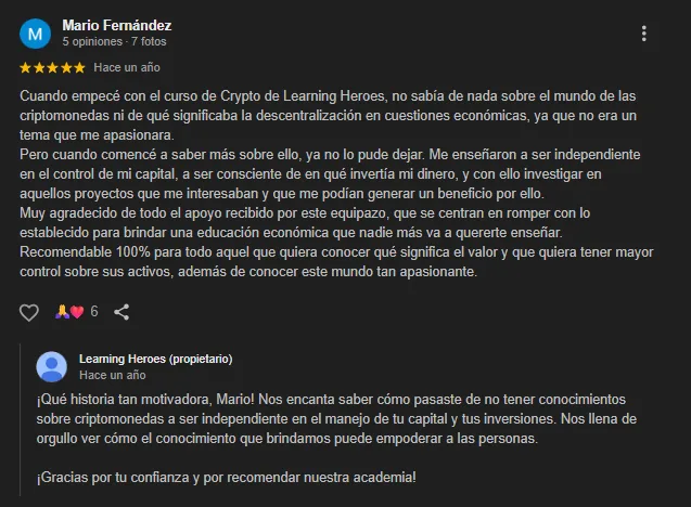 Reseña en Google
