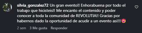 Opinión en Instagram sobre el evento gratuito de Revolutia IA