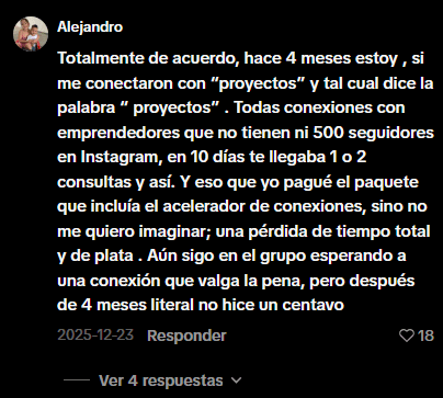 Opinión de un alumno de la Universidad del Closer que cuenta su experiencia después de cuatro meses sin conseguir ingresos.