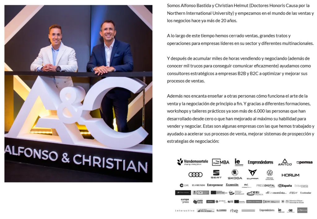 Alfonso Bastida y Christian Helmut, presentacion