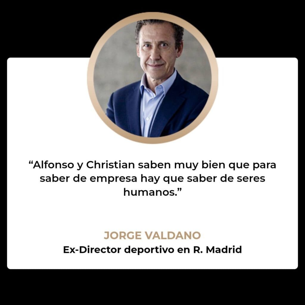 Jorge Valdano elogia a Alfonso y Christian por su visión sobre empresas y relaciones humanas