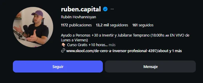 imagen del perfil del influencer que opina sobre Tino mossu